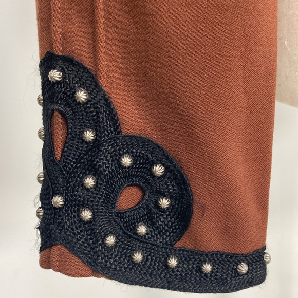 Double D Ranch Vintage Studded Jacket Western Embroidered Brown Medium - Picture 4 of 12